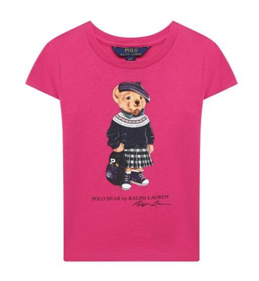 商品Ralph Lauren|Polo Ralph Lauren Kids Pink Teddy Bair Print T-Shirt, Size 2T,价格¥192,第1张图片