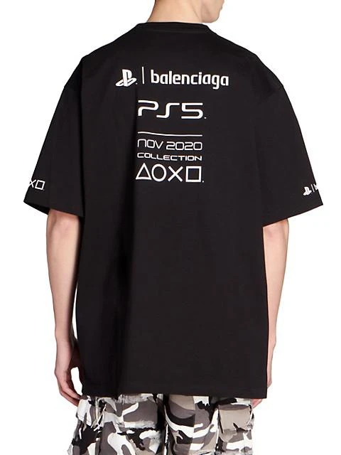商品Balenciaga|Boxy-Fit Playstation T-Shirt,价格¥1808,第5张图片详细描述
