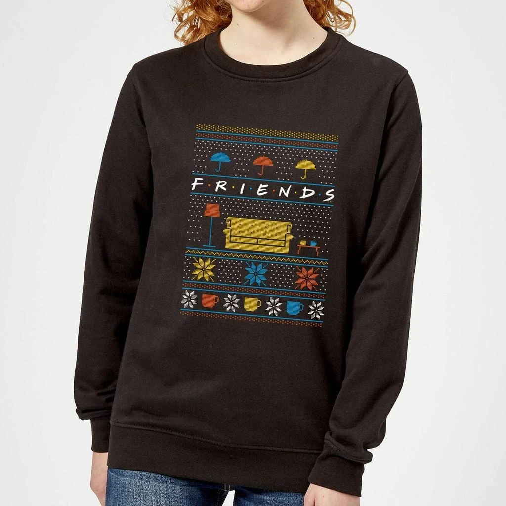 商品Original Hero|Friends Sofa Knit Women's Christmas Sweater - Black,价格¥254,第1张图片详细描述