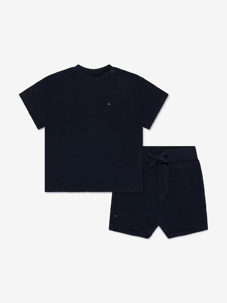 商品Tommy Hilfiger|Baby Waffle T-Shirt and Shorts Set in Navy,价格¥570,第1张图片