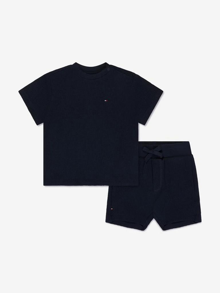 商品Tommy Hilfiger|Tommy Hilfiger Baby Waffle T-Shirt and Shorts Set in Navy,价格¥292,第1张图片