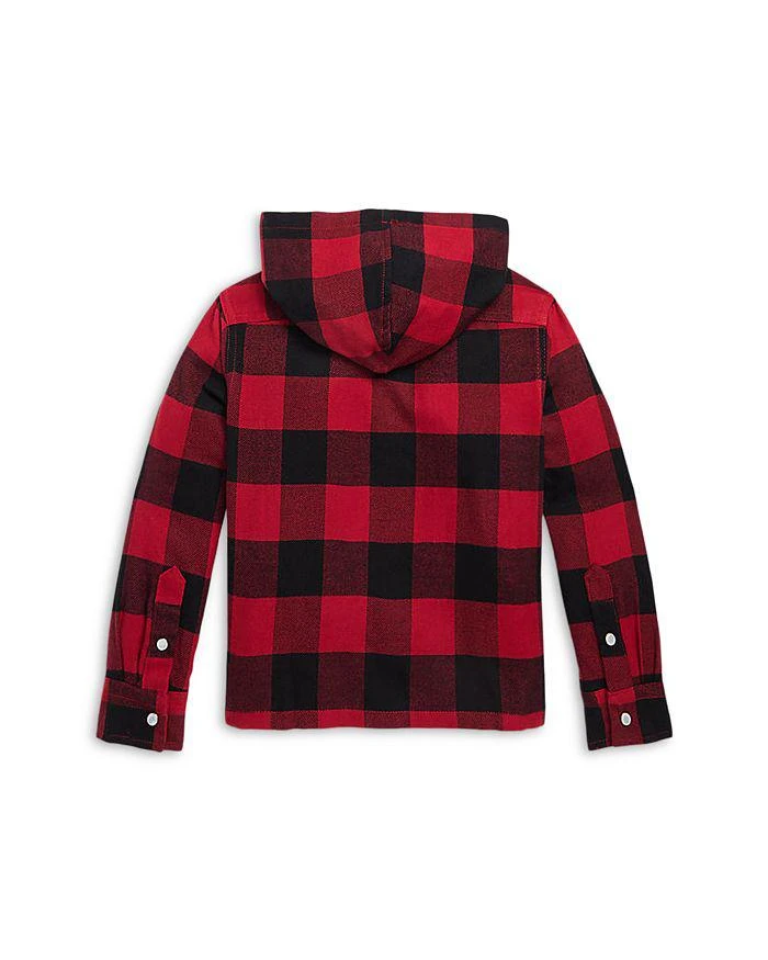 商品Ralph Lauren|Boys' Buffalo Check Twill Hooded Shirt - Little Kid,价格¥213,第2张图片详细描述