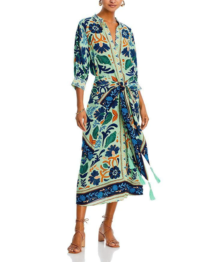 商品Farm Rio|Ocean Tapestry Midi Dress - Exclusive,价格¥2216,第1张图片