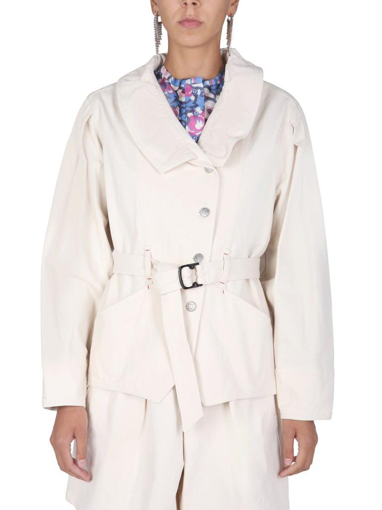 Isabel Marant Womens White Outerwear Jacket商品第1张图片规格展示