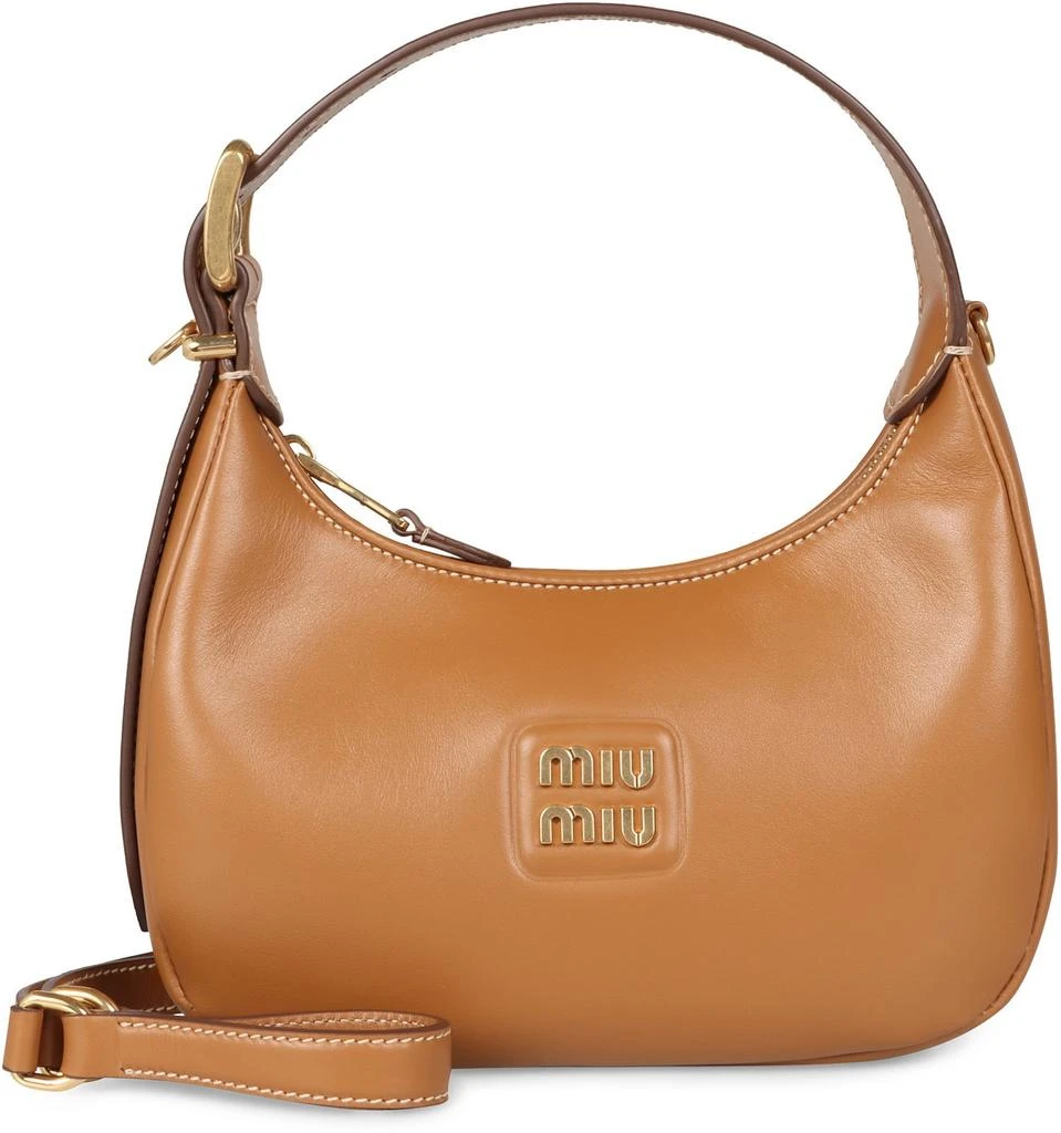 商品Miu Miu|Miu Miu Logo-Plaque Zip-Up Shoulder Bag,价格¥13546,第1张图片