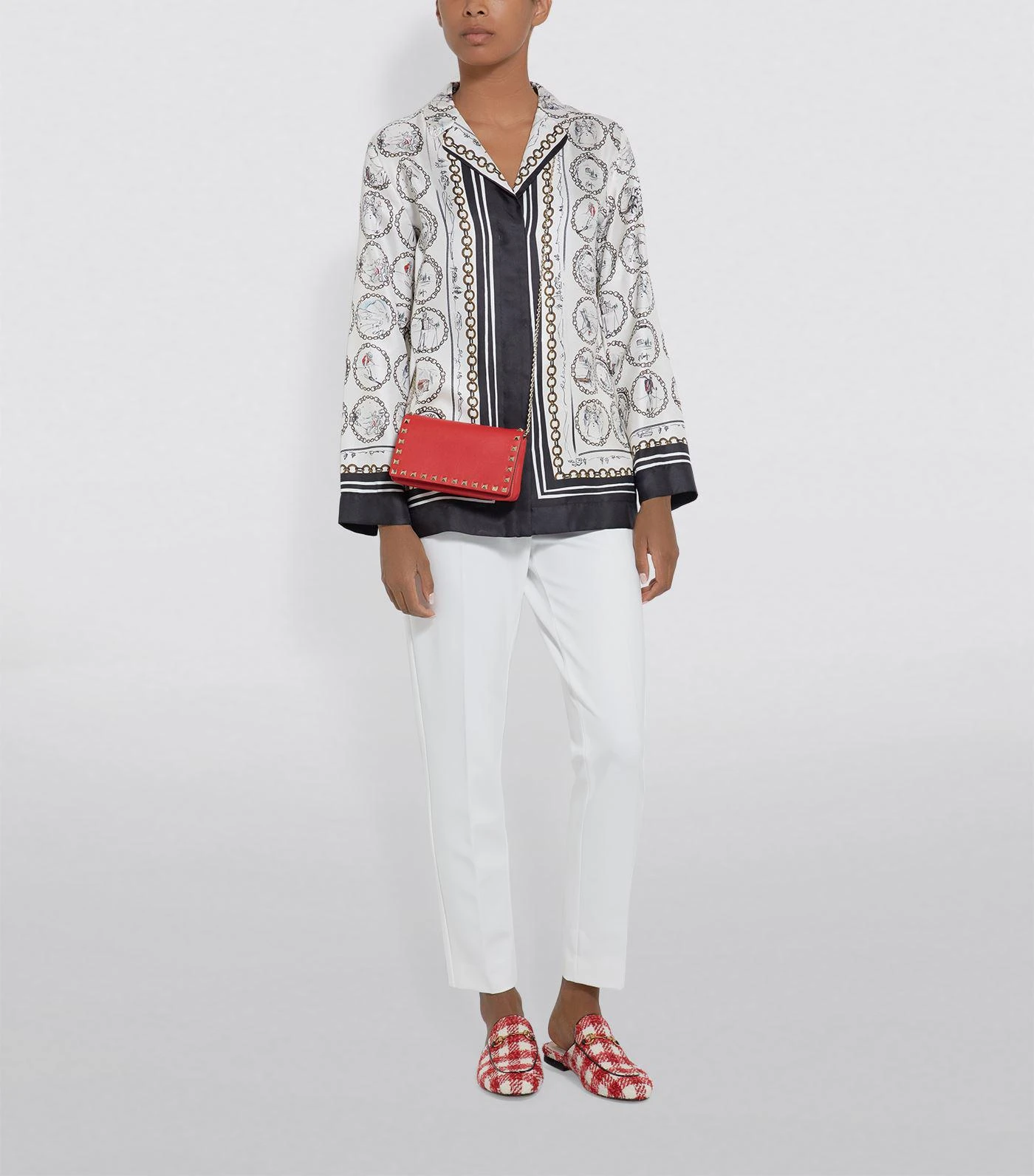 商品Max Mara|Winter Village Print Silk Shirt,价格¥4375,第4张图片详细描述