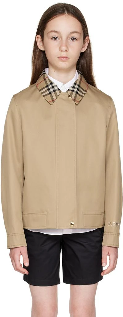 商品Burberry|Kids Beige Check Jacket,价格¥2171,第1张图片