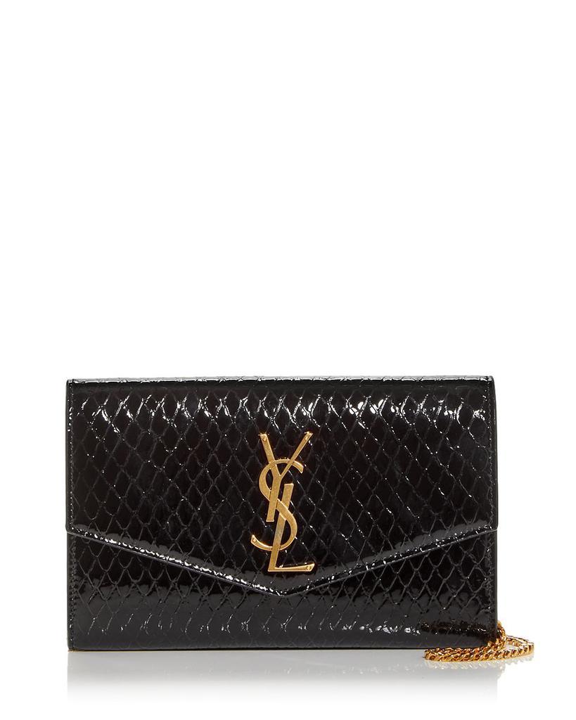 商品Yves Saint Laurent|Python Embossed Patent Leather Crossbody,价格¥9366,第1张图片