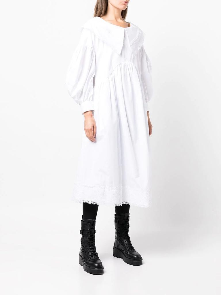 SIMONE ROCHA WOMEN OPEN NECK SIGNATURE SLEEVE SHIRT DRESS W/ TRIM商品第1张图片规格展示