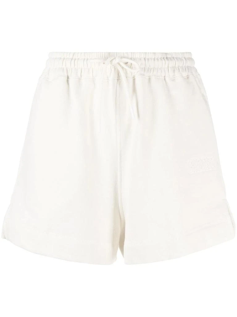 商品Ganni|Ganni White Logo-Embroidered Cotton Shorts, Size Large,价格¥189,第1张图片