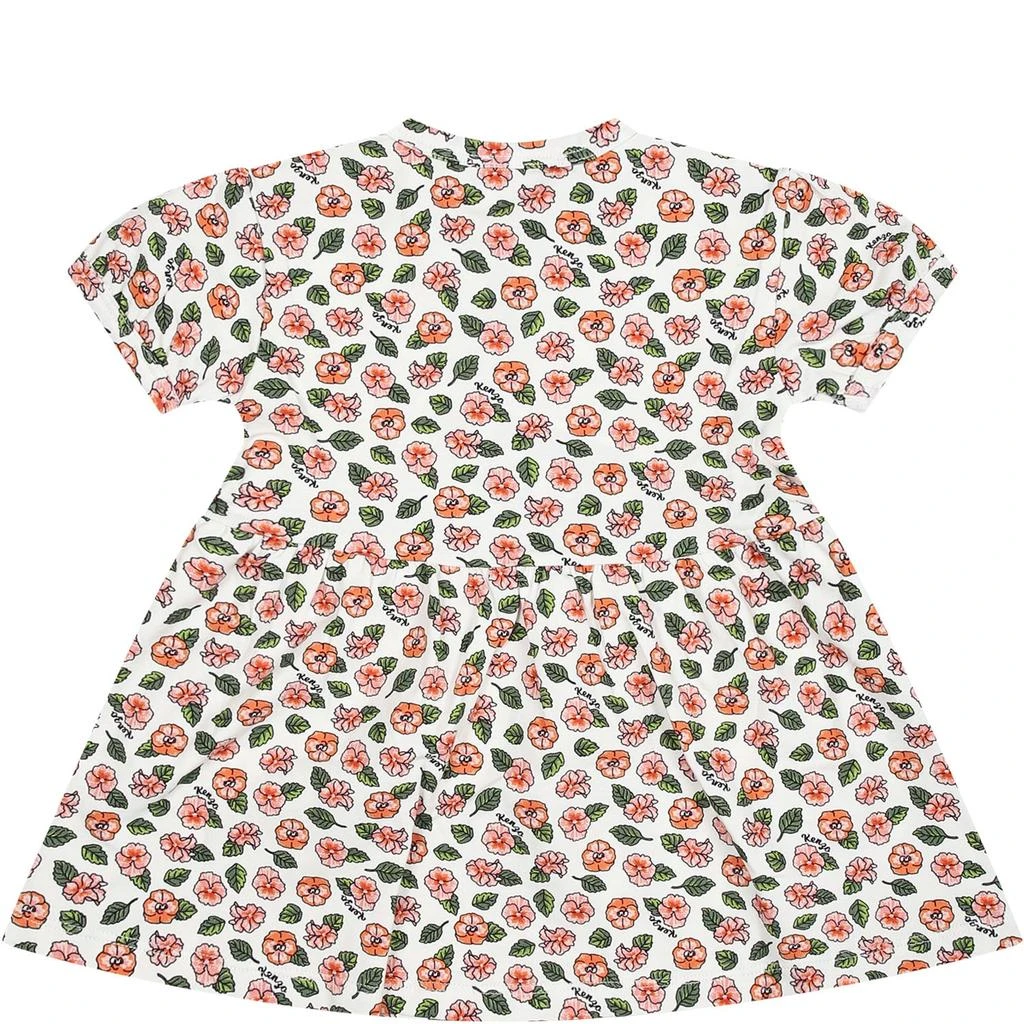 商品Kenzo|White Dress For Baby With Floral Print,价格¥1190,第2张图片详细描述