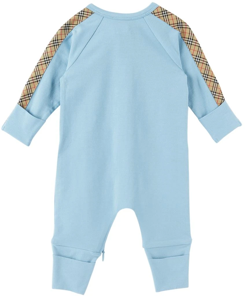 商品Burberry|三件式蓝色 Check Trim 婴儿连身裤套装,价格¥2464,第3张图片详细描述