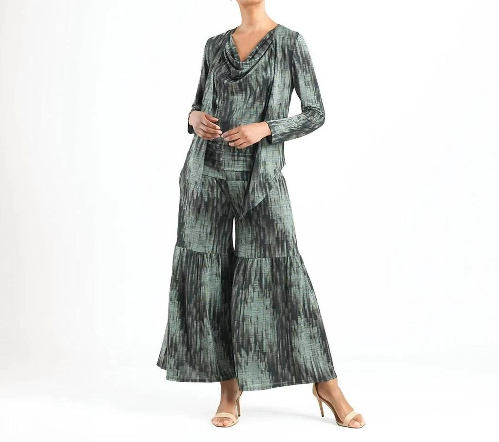 商品CLARA SUNWOO|Crinkle Knit Twin Set In Olive/black,价格¥790,第1张图片