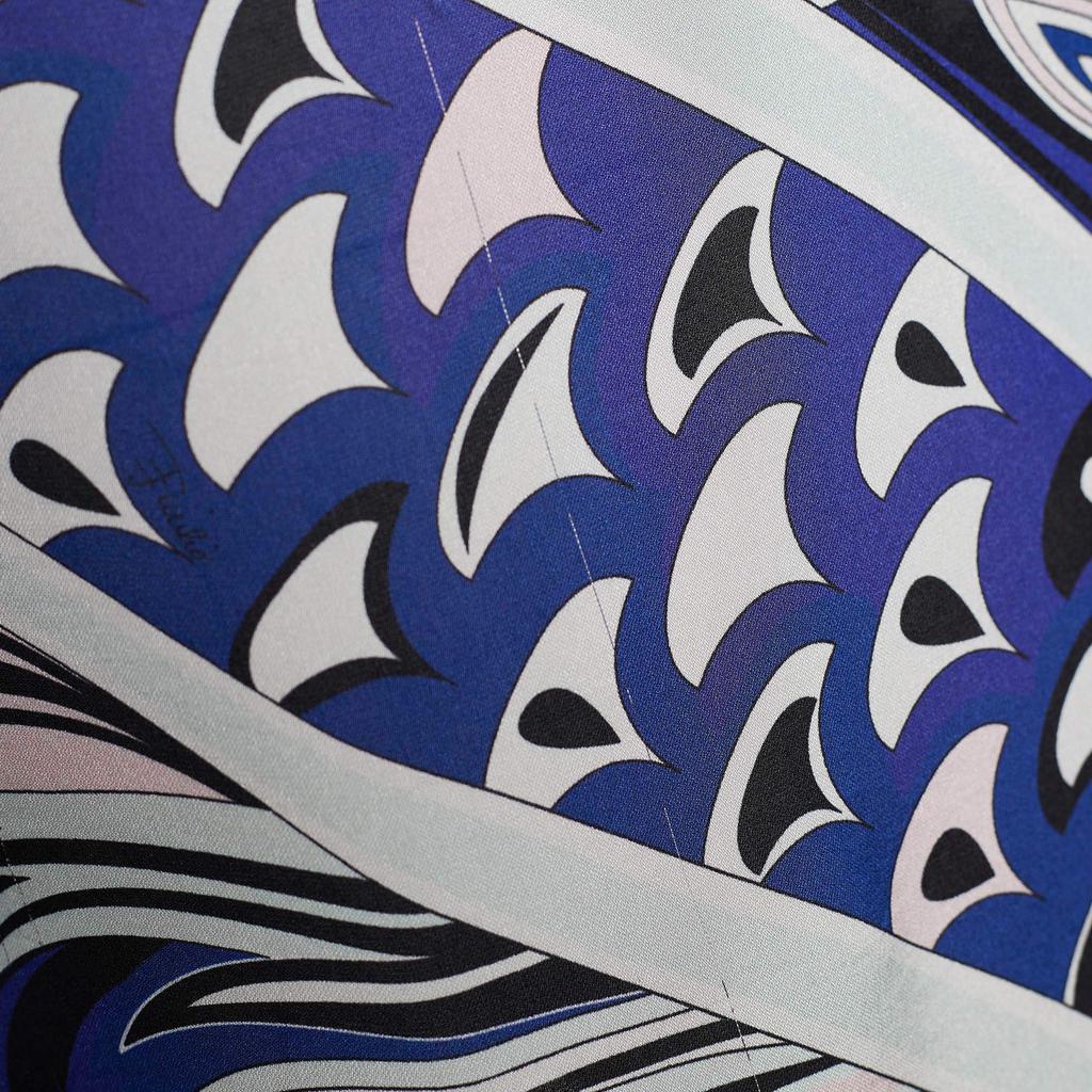 Emilio Pucci Purple Printed Silk Bow Neck Detail Blouse M商品第4张图片规格展示