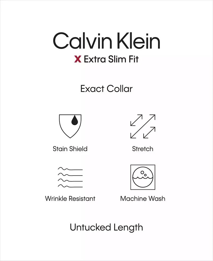 商品Calvin Klein|Men's Extra Slim Fit Stretch Dress Shirt,价格¥203,第3张图片详细描述