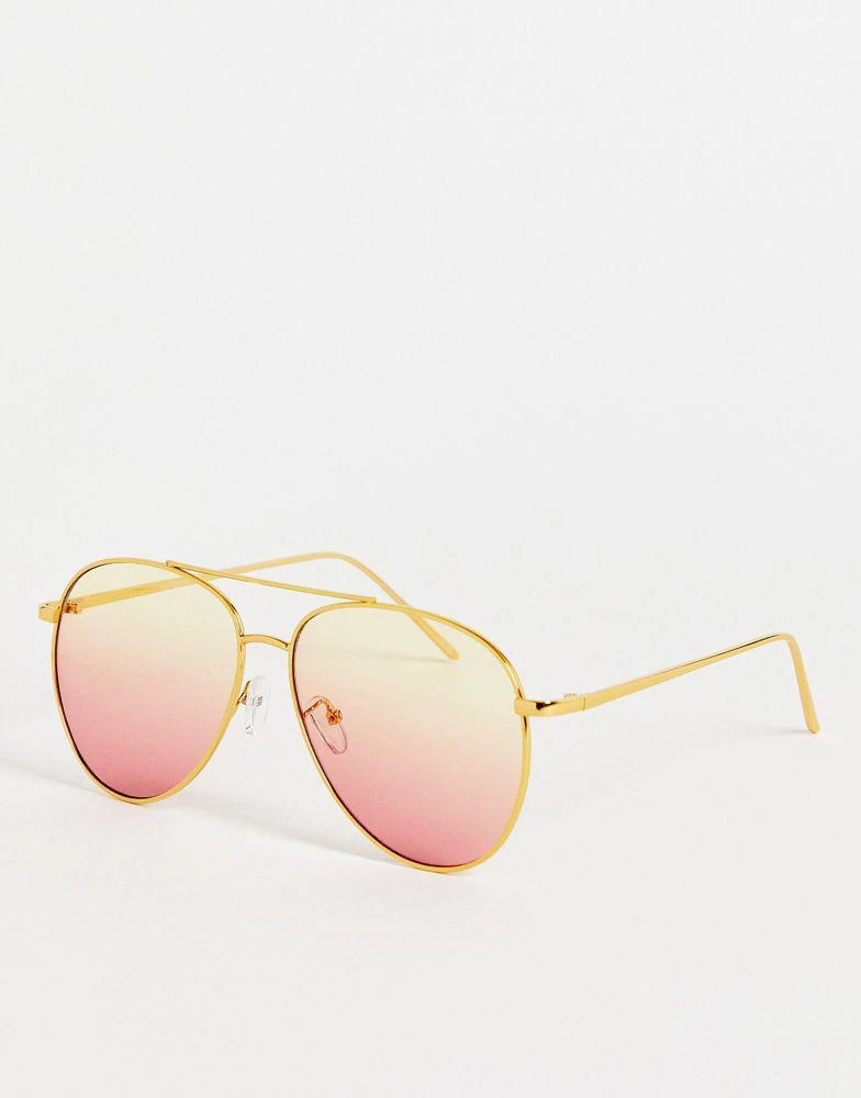 商品ASOS|ASOS DESIGN oversized aviator fashion glasses in ombre,价格¥82,第1张图片