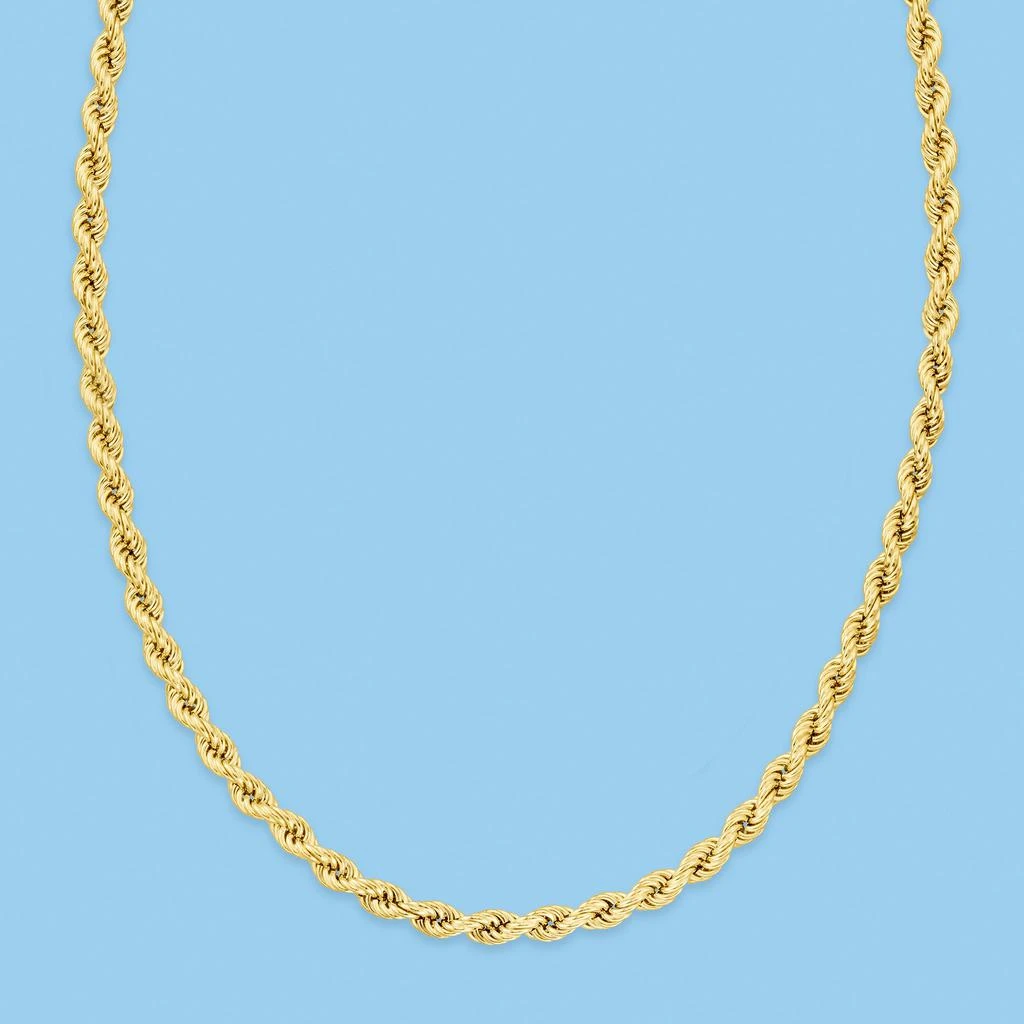商品Ross-Simons|Ross-Simons 4mm 18kt Gold Over Sterling Rope-Chain Necklace,价格¥1037,第2张图片详细描述