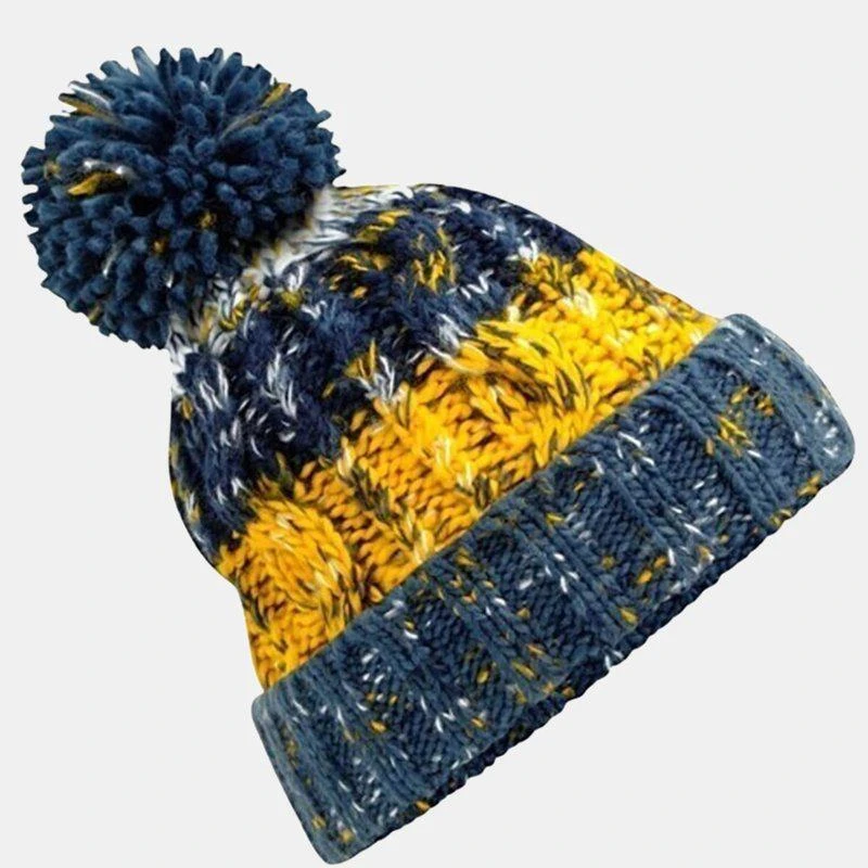 商品Beechfield|Unisex Adults Corkscrew Knitted Pom Pom Beanie Hat Morning Frost ONE SIZE,价格¥96,第1张图片