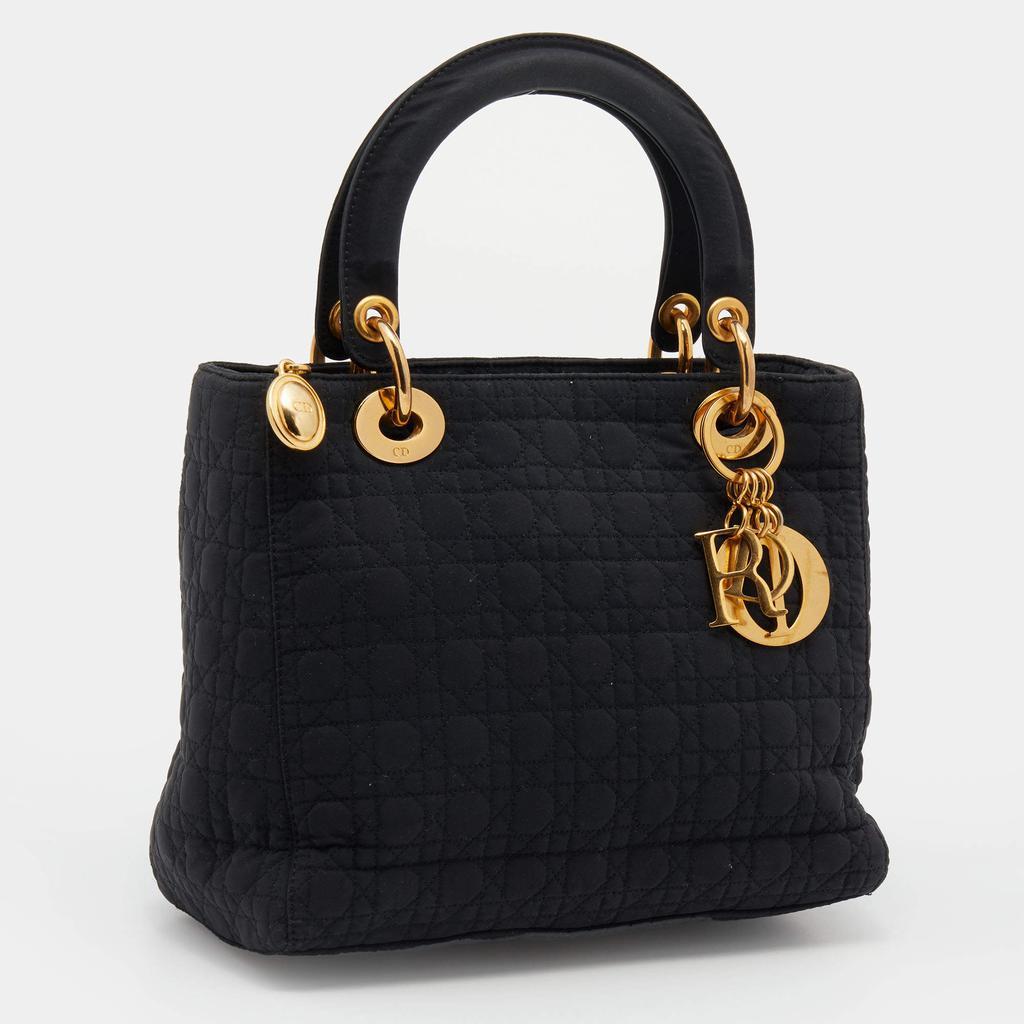 商品[二手商品] Dior|Dior Black Cannage Quilted Nylon Medium Lady Dior Tote,价格¥8596,第5张图片详细描述