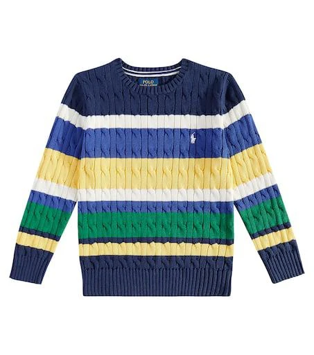 商品Ralph Lauren|Striped cable-knit cotton sweater,价格¥1147,第1张图片