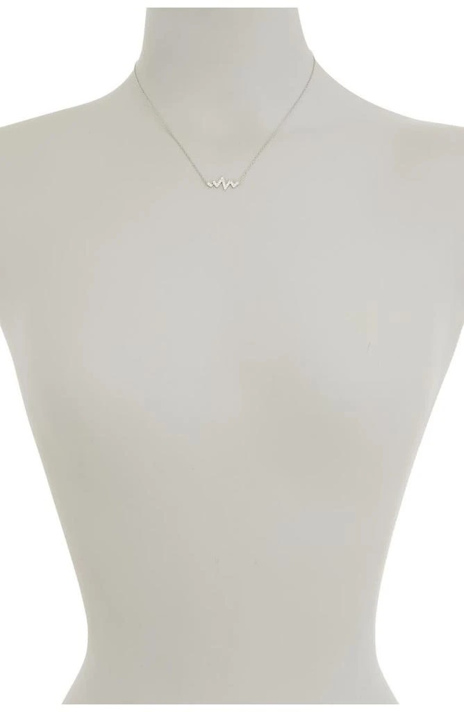 商品ADORNIA|Sterling Silver Swarovski Crystal Heartbeat Zigzag Necklace,价格¥150,第2张图片详细描述