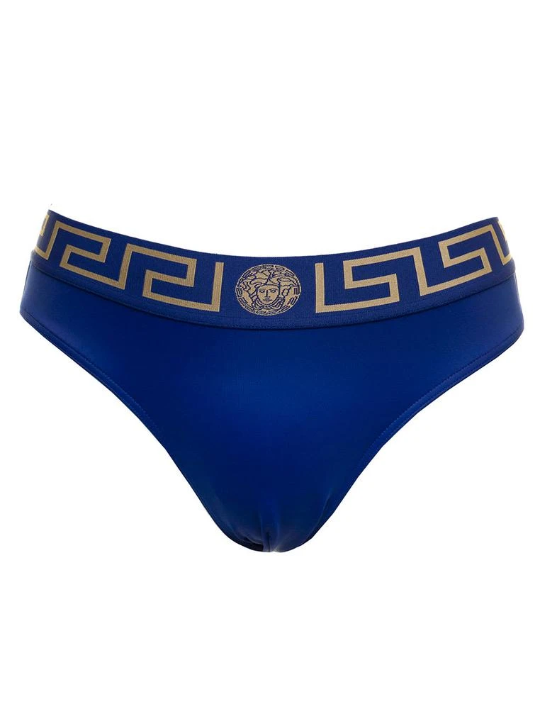 商品Versace|Greca Bluette Technical Fabric Swim Briefs Versace Man,价格¥1237,第1张图片