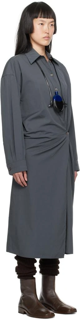 商品Lemaire|Gray Twisted Midi Dress,价格¥3451,第2张图片详细描述