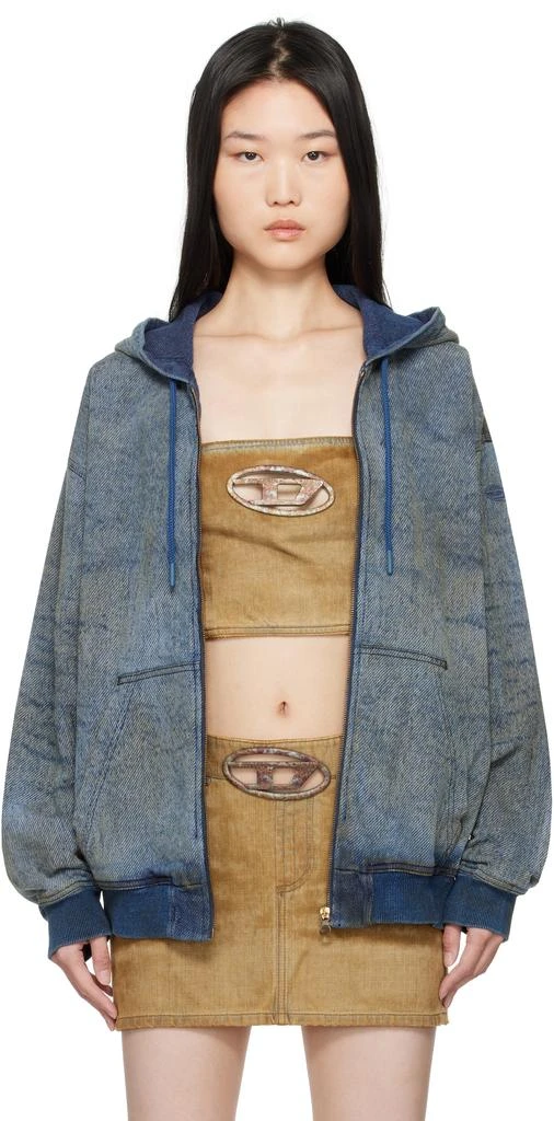商品Diesel|Blue D-Hari-Fsf Denim Hoodie,价格¥2594,第1张图片