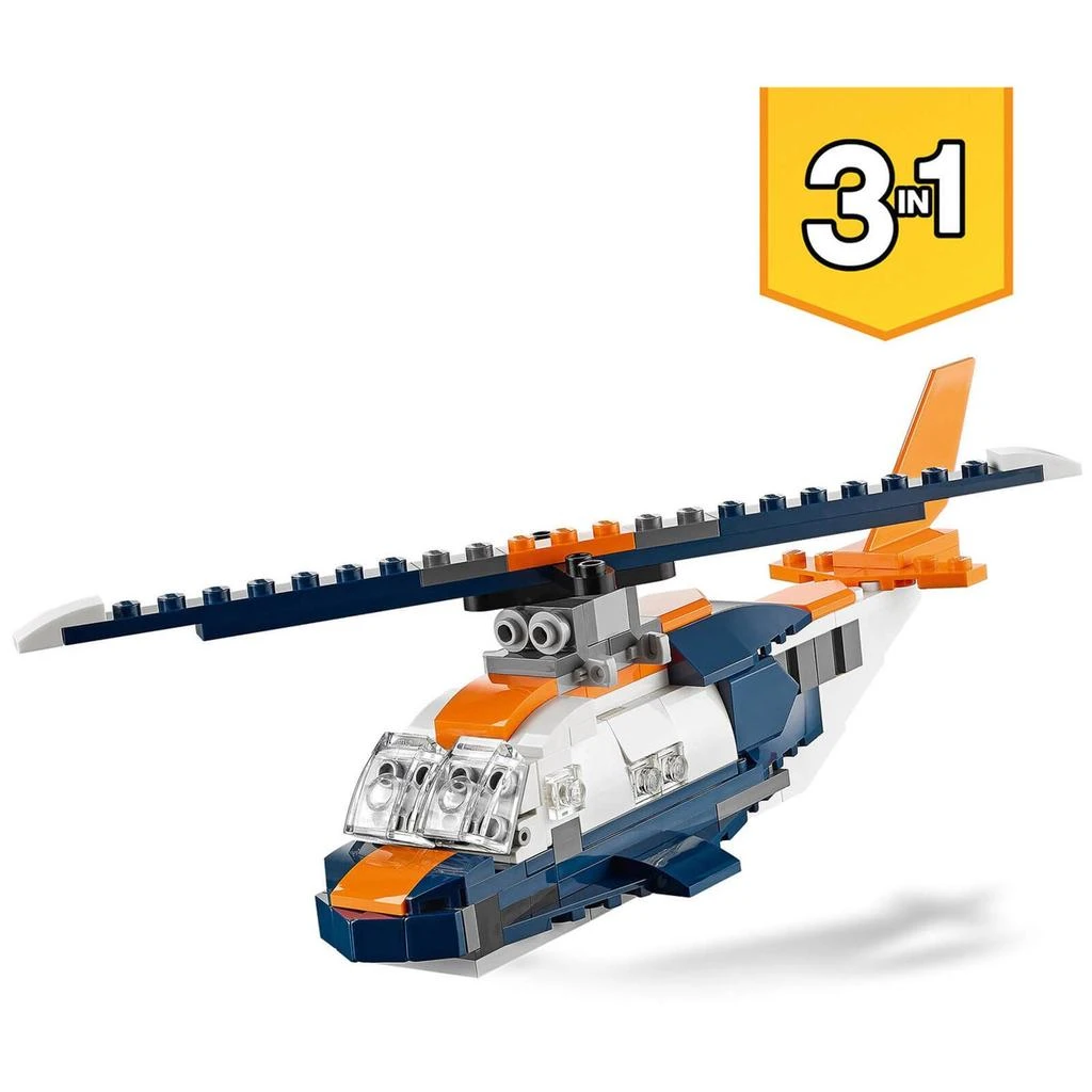 商品LEGO|LEGO Creator: 3 in 1 Supersonic Jet, Helicopter & Boat Toy (31126),价格¥211,第4张图片详细描述