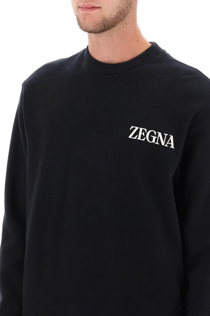 商品Zegna|Zegna crew-neck sweatshirt with flocked logo,价格¥2466,第4张图片详细描述