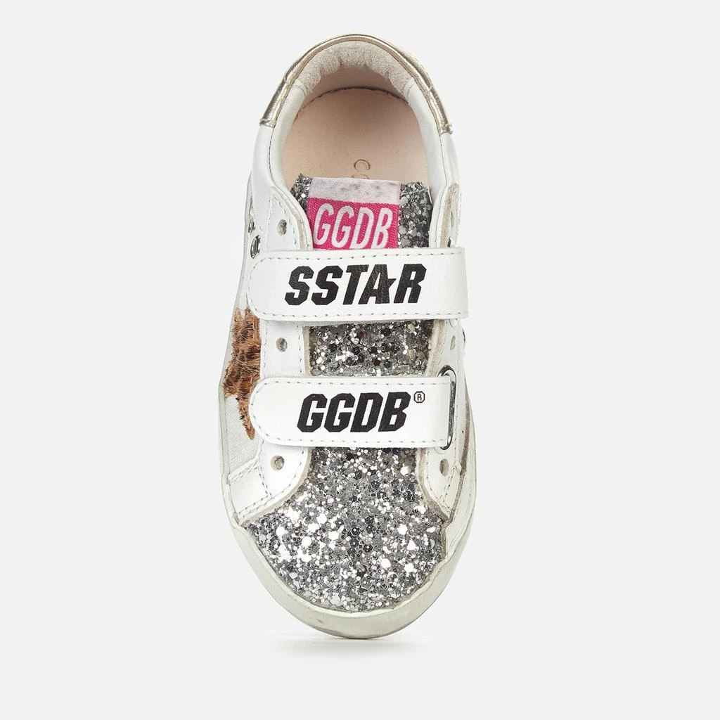 商品Golden Goose|Golden Goose Toddlers' Old School Leather & Canvas Trainers - White/Silver/Beige Leo,价格¥782,第3张图片详细描述