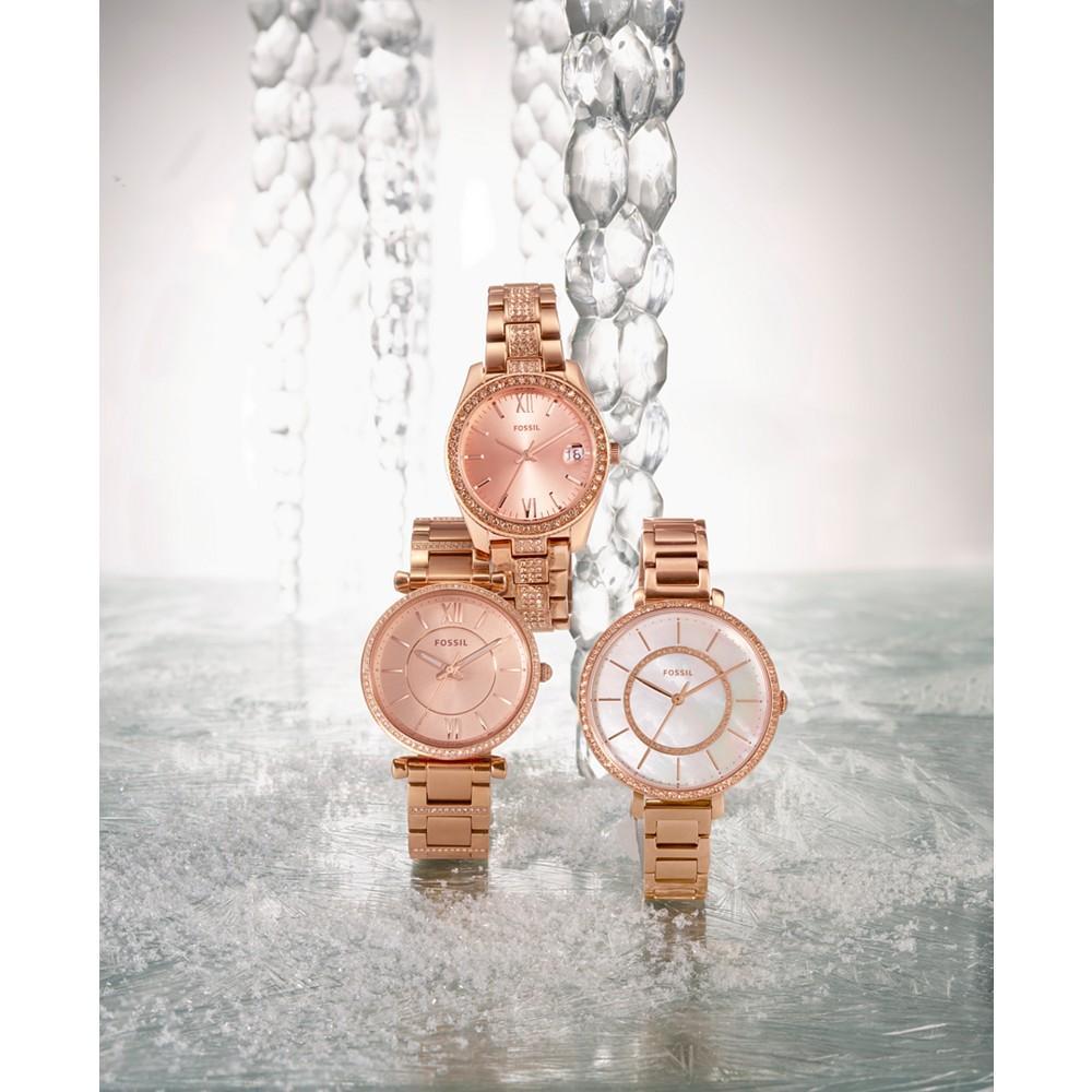商品Fossil|Women's Carlie Rose Gold-Tone Stainless Steel Bracelet Watch,价格¥719,第4张图片详细描述