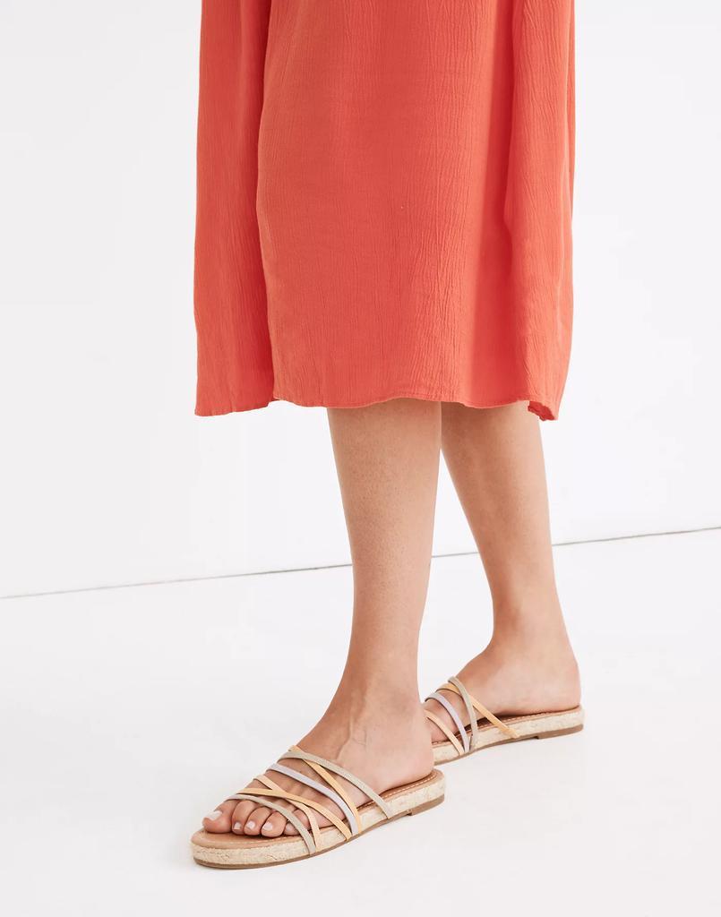 商品Madewell|The Kathryn Espadrille Slide Sandal in Colorblock Snake Embossed Leather,价格¥368,第6张图片详细描述