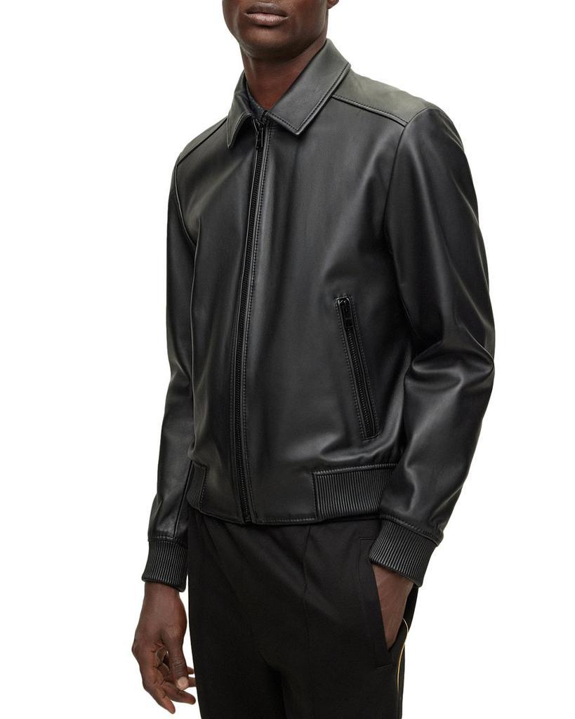 商品Hugo Boss|Manka Leather Jacket,价格¥3231,第1张图片