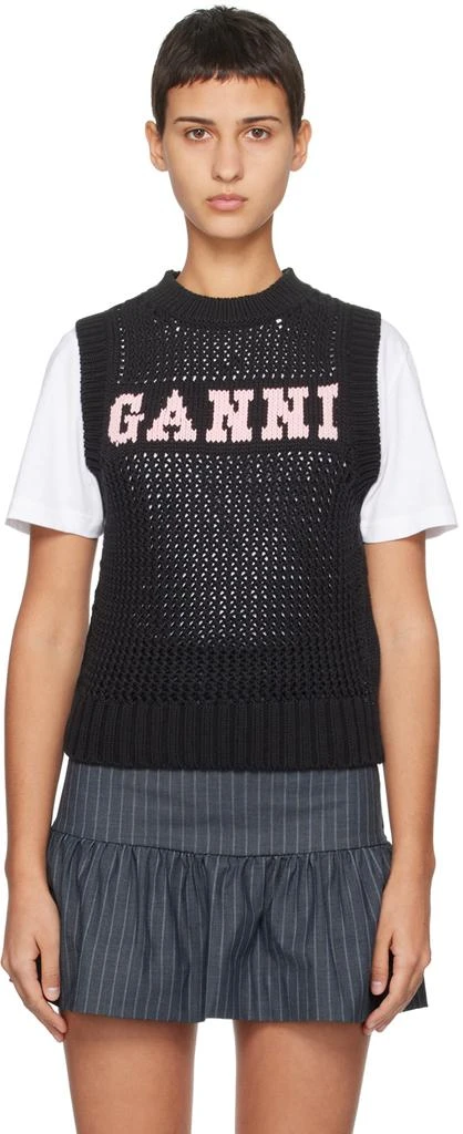 商品Ganni|Black Cropped Vest,价格¥1508,第1张图片