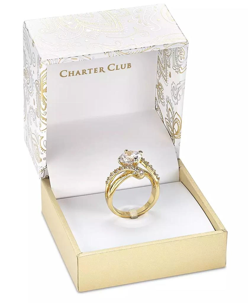 商品Charter Club|Gold Plate Crystal Bypass Ring, Created for Macy’s,价格¥261,第2张图片详细描述