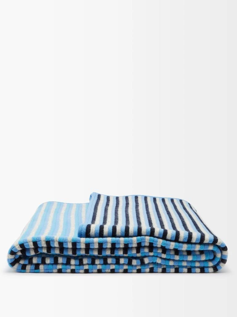 商品Saunders|Bargo stripe-check merino-blend blanket,价格¥2458,第1张图片