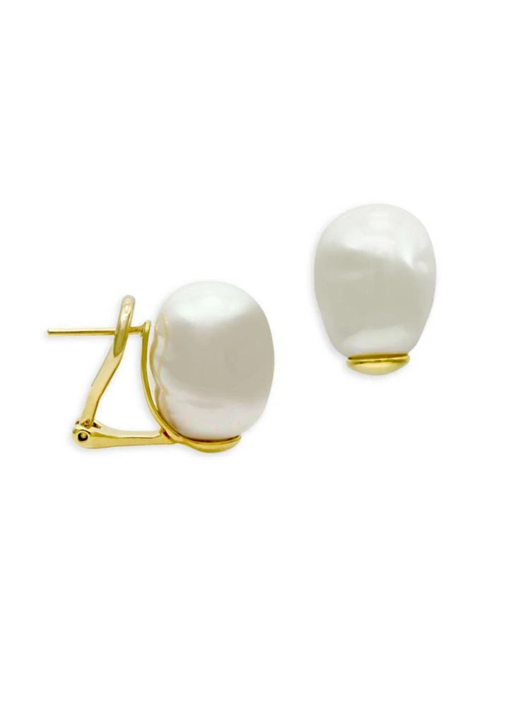 商品Majorica|14MM White Baroque Pearl Stud Earrings,价格¥750,第1张图片