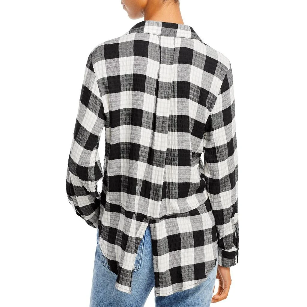 商品AQUA|Aqua Womens Checkered Tails Button-Down Top,价格¥92,第2张图片详细描述