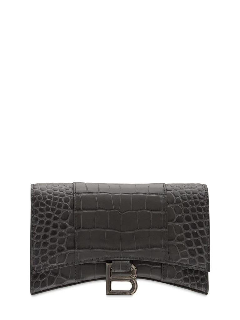 商品Balenciaga|Hourglass Embossed Leather Chain Wallet,价格¥13415,第1张图片