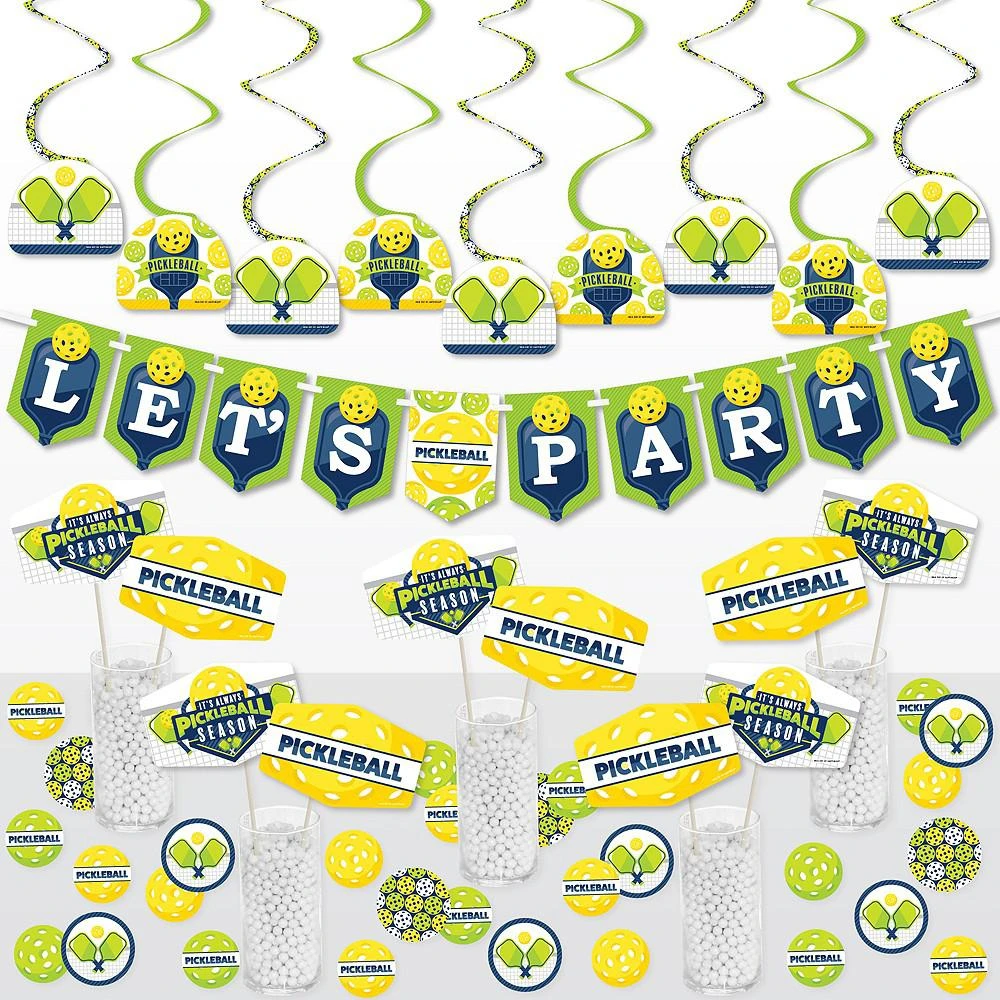 商品Big Dot of Happiness|Let’s Rally - Pickleball - Birthday or Retirement Party Supplies Decoration Kit - Decor Galore Party Pack - 51 Pieces,价格¥246,第1张图片