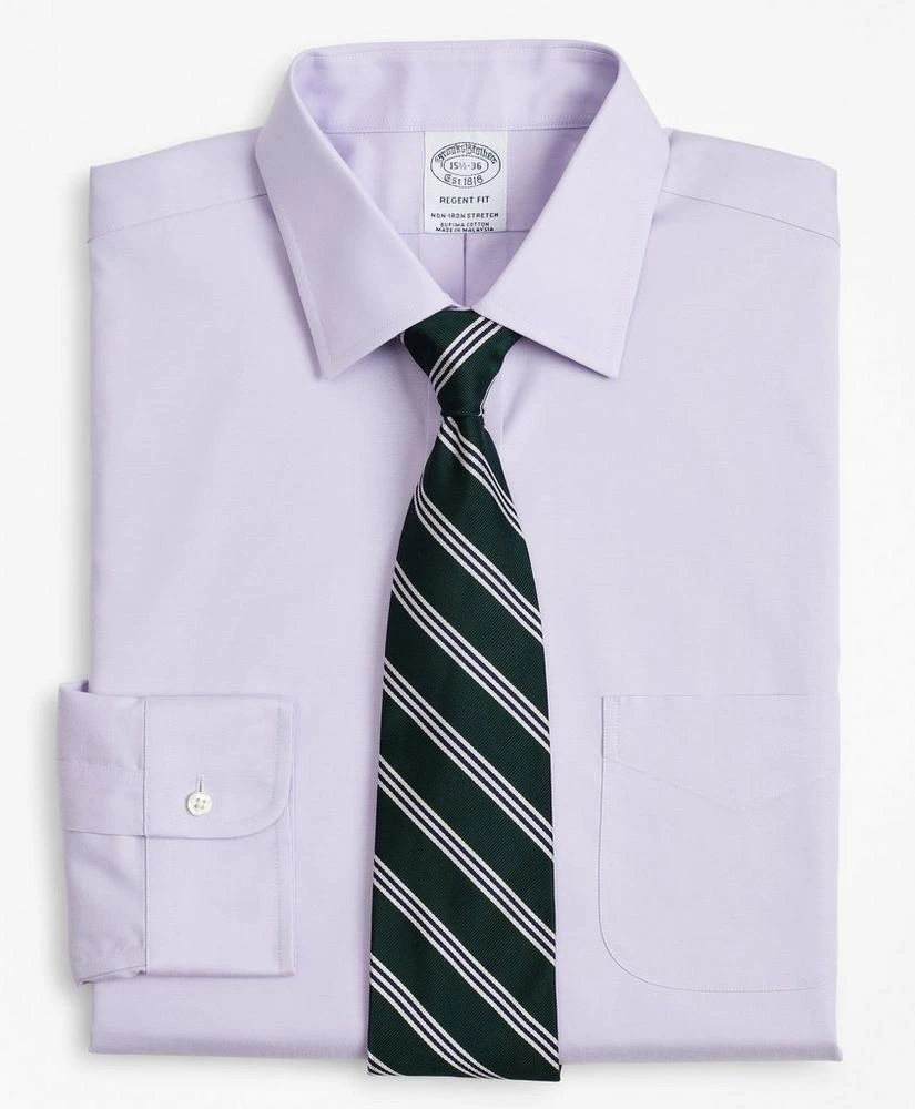 商品Brooks Brothers|Stretch Regent Regular-Fit  Dress Shirt, Non-Iron Pinpoint Ainsley Collar,价格¥616,第1张图片