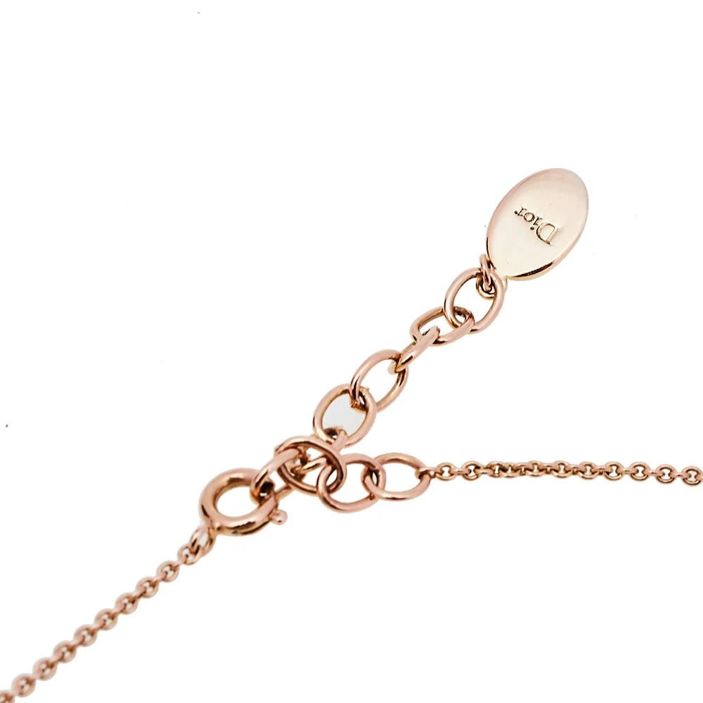 商品[二手商品] Dior|Dior Cannage Faux Pearl Crystal Rose Gold Tone Station Necklace,价格¥1586,第5张图片详细描述