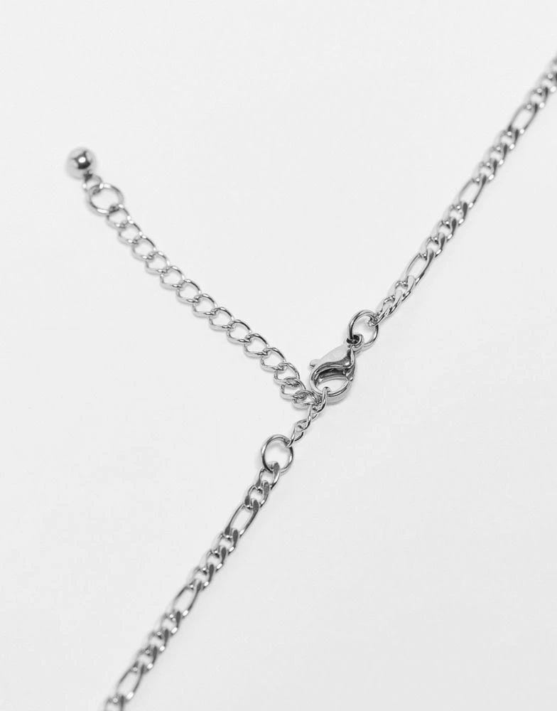 商品ASOS|ASOS DESIGN waterproof stainless steel necklace with pyramid pendant in silver tone,价格¥157,第2张图片详细描述