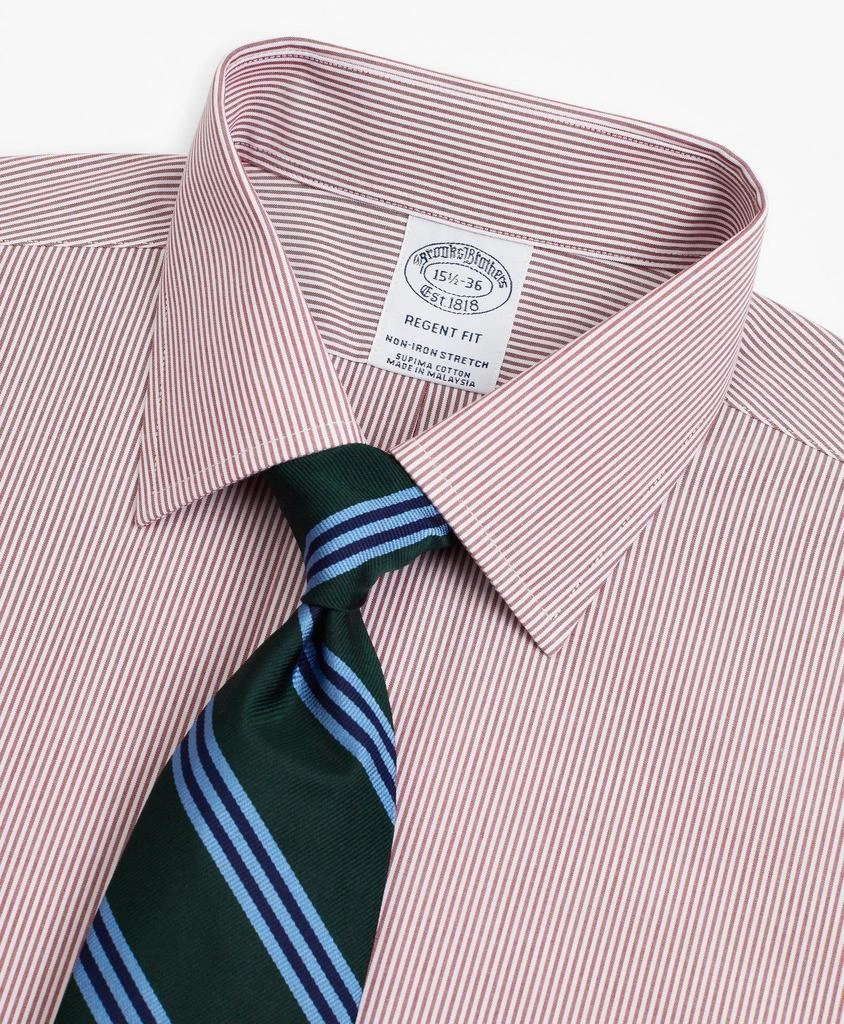 商品Brooks Brothers|Stretch Regent Regular-Fit  Dress Shirt, Non-Iron Poplin Ainsley Collar Fine Stripe,价格¥412,第2张图片详细描述