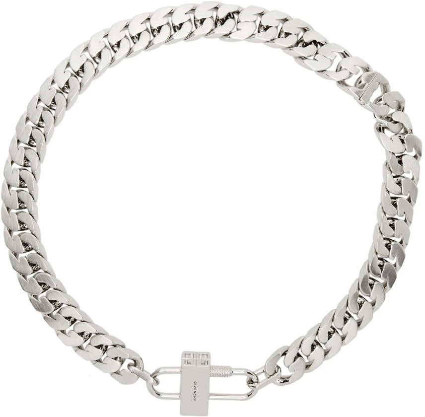 商品Givenchy|Silver Small G Chain Lock Necklace,价格¥10972,第1张图片
