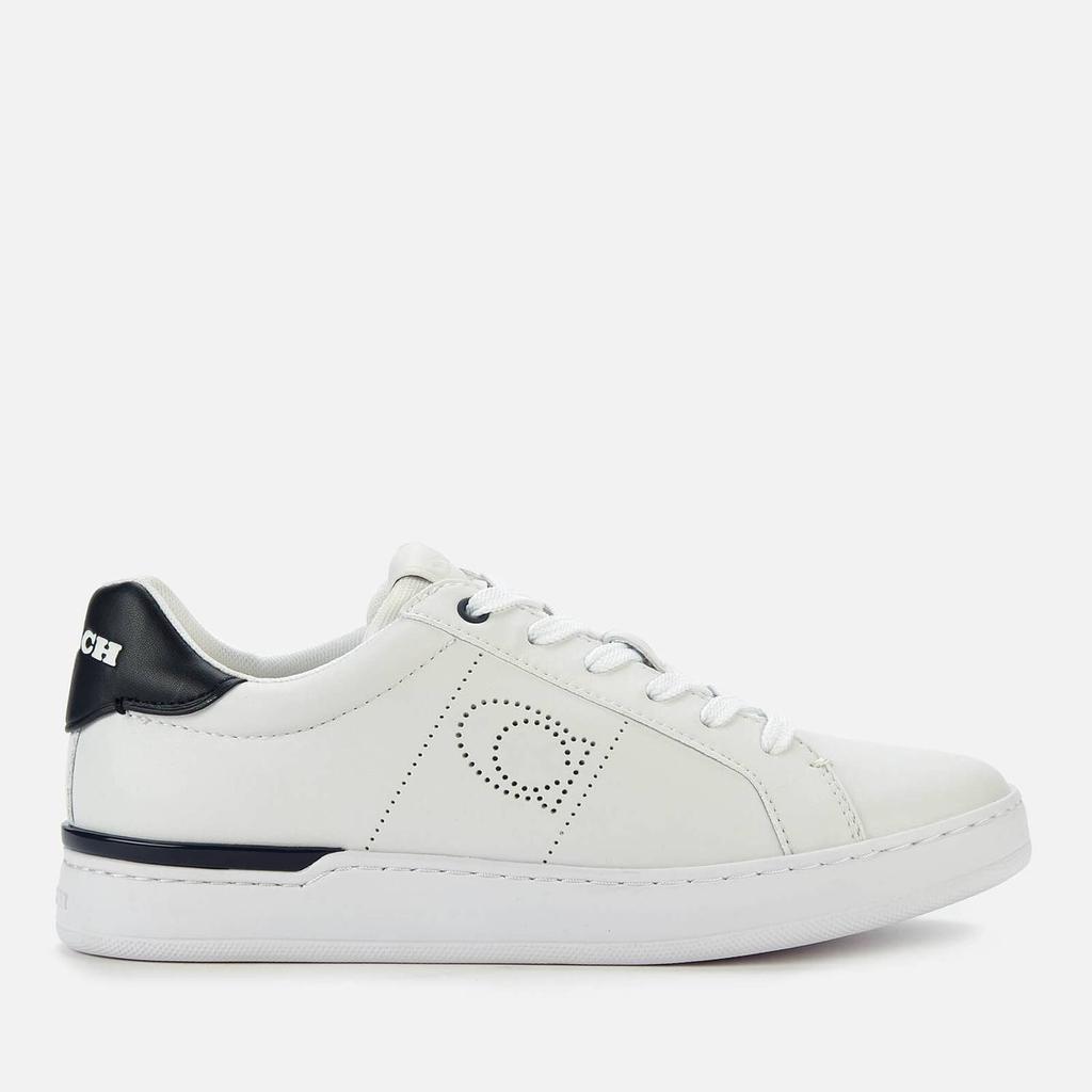 Coach Women's Lowline Leather Cupsole Trainers - Optic White/Midnight Navy商品第1张图片规格展示