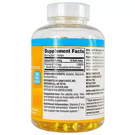 商品Member's Mark|Member's Mark Vitamin E Softgels, 180 mg, 500 ct.,价格¥82,第2张图片详细描述