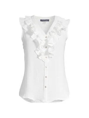 商品Tommy Hilfiger|​Ruffle-Trim Sleeveless Crinkled Top,价格¥160,第3张图片详细描述