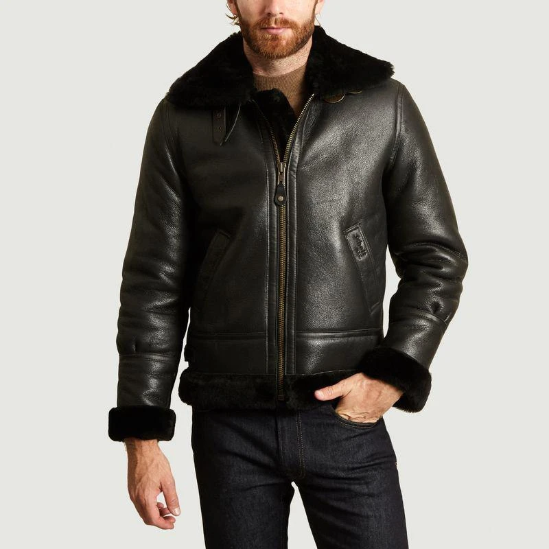 商品Schott|Bombardier Sheepskin Jacket Black SCHOTT NYC,价格¥4880,第1张图片